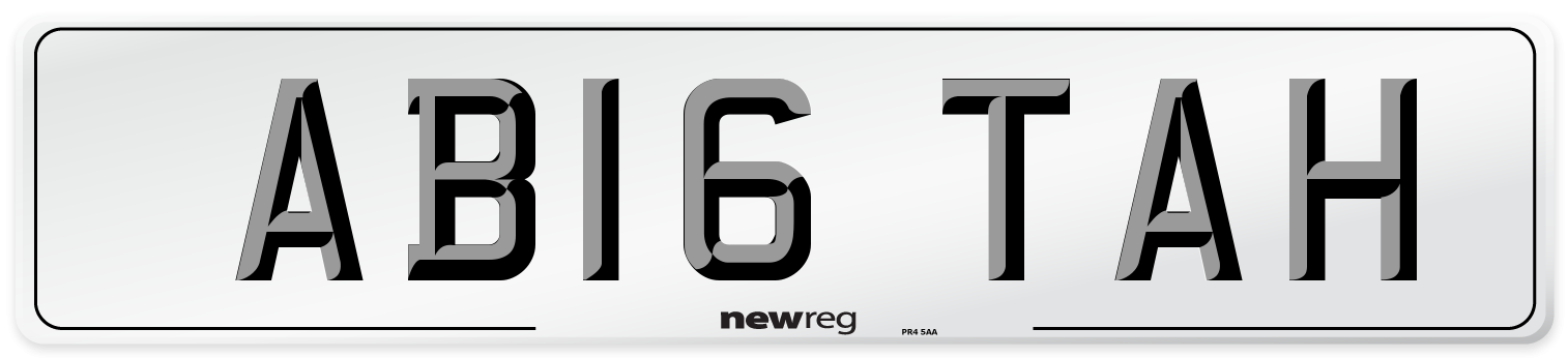 AB16 TAH Number Plate from New Reg